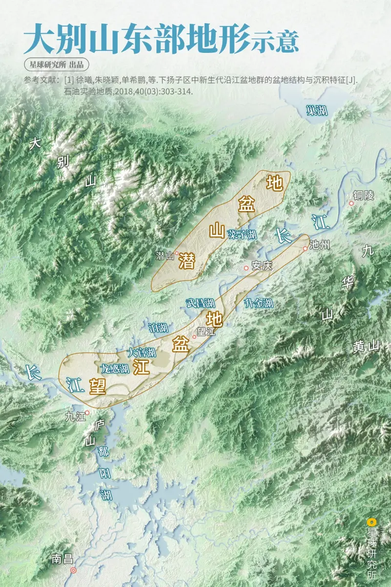 >文明杂志>2024-08-140935>▼(大别山东部地形示意,制图@陈志浩/星球